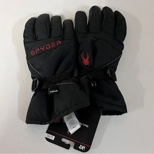 NWT SPYDER Warm Winter Performance Ski Snowboard Gore Tex Black Bolster Gloves